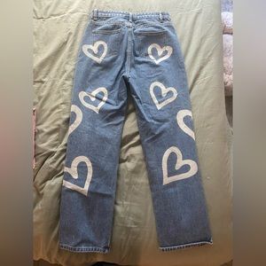 Painted heart jeans